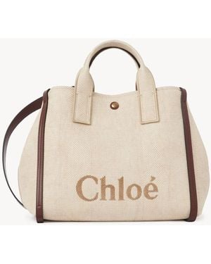 Chloé Sand Fabric Medium Chloã Carry Shopping Bag - Natural