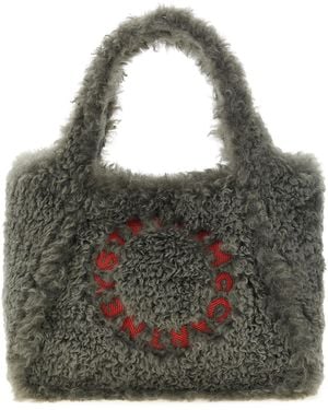 Stella McCartney Shearling Logo Shopping Bag - Gray