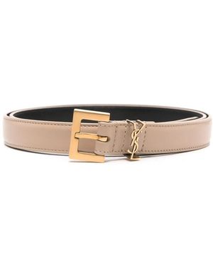 Saint Laurent Cintura Cassandre Sottile - White