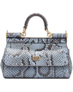 Dolce & Gabbana Carta Zucchero Python Bag - Blue