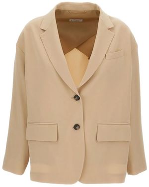 Alberto Biani Cady Single-Breasted Jacket - Natural