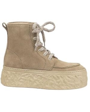 Agl Attilio Giusti Leombruni Suede Platform Sneakers - Natural