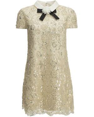 Self-Portrait Short Sheath Dress - Natural