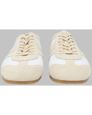 Dries Van Noten Leather Trainers With Suede Details Trainers - Natural