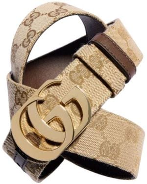 Gucci Wide Reversible Gg Marmont Belt - Natural