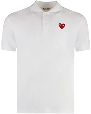 COMME DES GARÇONS PLAY Cotton-Piqué Polo Shirt - White