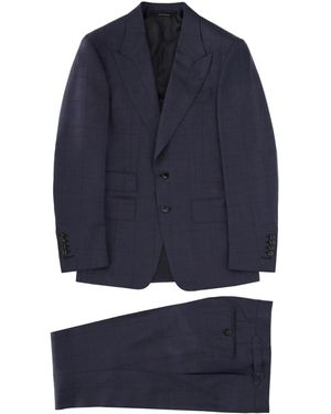 Tom Ford Wool Windowpane Suit - Blue