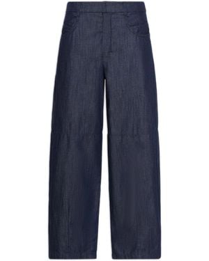 Max Mara Peplo Barrel Leg Trousers - Blue
