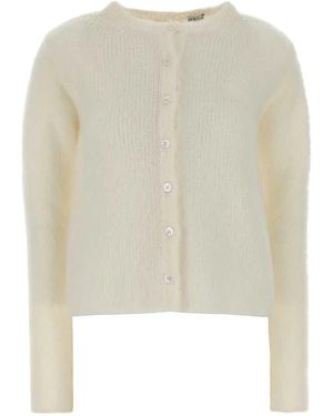 Loewe Ivory Stretch Mohair Blend Cardigan - Natural