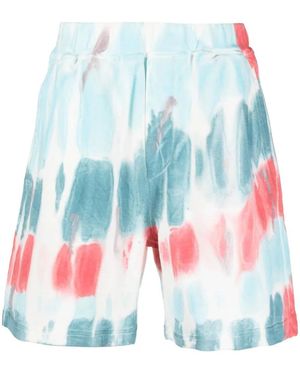 DSquared² Tie Dye Distressed Relax Fit Shorts - White