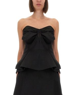 McQueen Strapless Corset Top - Black