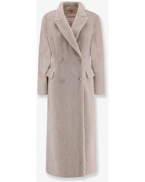 VALENTINI 1972 Faux Sheepskin Double-Breasted Coat - White