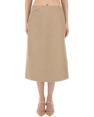 Fendi Waxed Linen Skirt - Natural