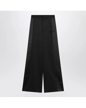 MM6 by Maison Margiela Satin Palazzo Trousers - Black