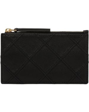 Tory Burch Lamb Leather Wallets - Black
