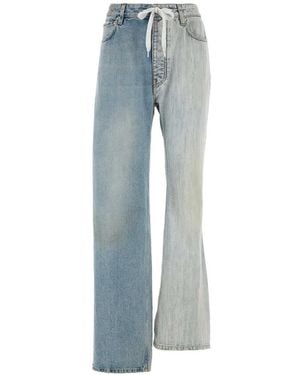 Balenciaga Two-Tone Denim Fifty-Fifty Jeans - Blue