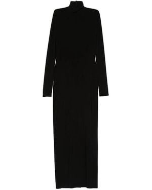 Norma Kamali Turtle-Neck Long Dress - Black