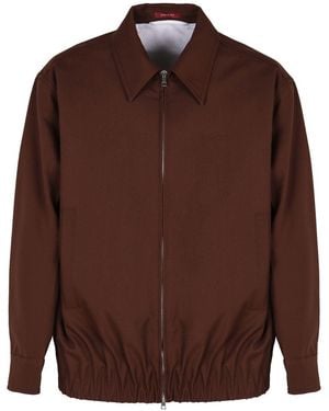 Gucci Wool Jacket With Pointed Collar - Brown