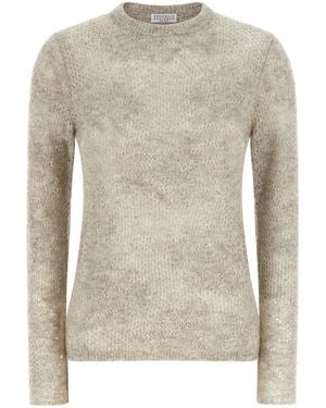 Brunello Cucinelli 'Flower Lace' Sweater - Natural