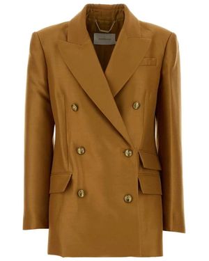 Zimmermann Caramel Wool Blend Hypnotic Blazer - Brown