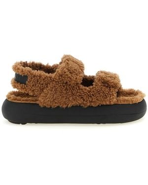 Moon Boot Shearling Sandals - Brown