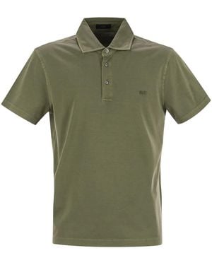 Fay Cotton Jersey Polo Shirt - Green