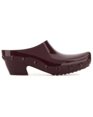 Bottega Veneta Aubergine Rubber Gondola Mules - Purple