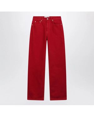 Ami Paris Large-Fit Cotton Jeans - Red