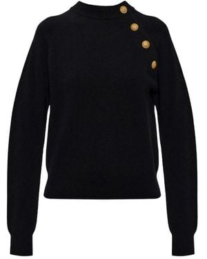 Balmain Cashmere Crewneck Sweater - Blue