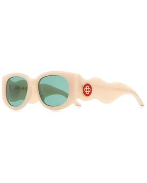 CASABLANCA Acetate E Metal Oval Wave - White