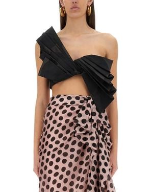 Nina Ricci "Twisted Polka Dots" Top - Black