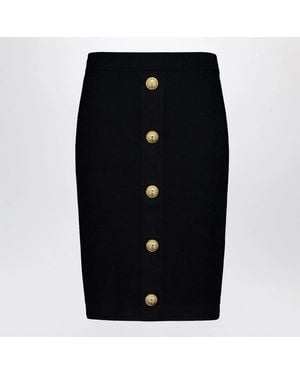 Balmain Tweed Pencil Skirt - Blue