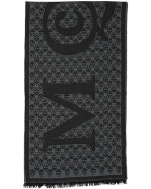McQueen Scarf Multi Logo 35X190 - Black