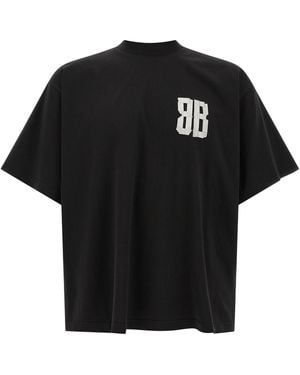 Balenciaga 'Glitter Tape Type' T-Shirt - Black