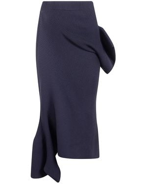 HOMME PLISSÉ Homme Plisse "Life Form" Volume Midi Skirt - Blue