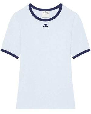 Courreges Courregès Cotton T-Shirt - Blue