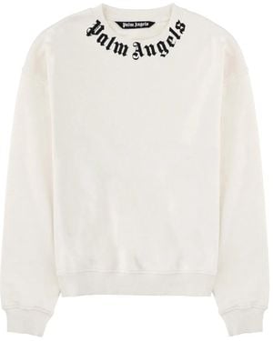 Palm Angels Felpa Con Logo - White