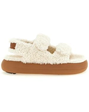 Moon Boot Shearling Sandals - Natural