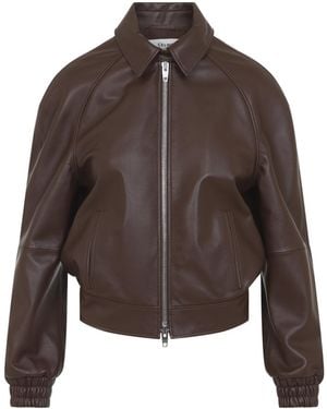 Celine Mahogany Lamb Leather Jacket - Brown