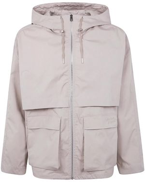 Maison Kitsuné Maison Kitsuné Hooded Zipped Windbreaker - Gray