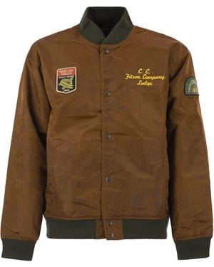 Filson Technical Nylon Bomber Jacket With Heritage Embroidery - Brown