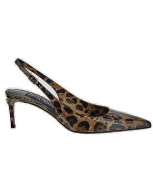 Dolce & Gabbana Lollo Leather Slingback Pumps - Multicolor