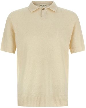 Ma'ry'ya Spongy Effect Polo Shirt - Natural