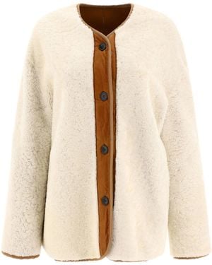 ジャケット Giovi Shearing reversible jacket Beige Giovi Reversible Shearling Jacket in Brown | Lyst