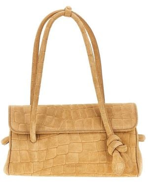Jacquemus Embossed Suede Leather Turismo Long Bag - Metallic