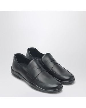 Prada Leather Toblach Loafers - Grey