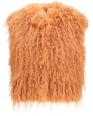 forte_forte Faux Fur Vest Eco Mongolia Polyester Blazers - Orange