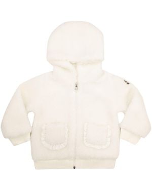 Moncler Hooded Zip-Up Sweatshirt - White