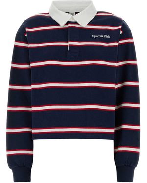 Sporty & Rich Sporty & Rich Serif Logo Rugby Polo - Blue