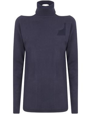 Semicouture "Blanche" Turtle Neck Sweater - Blue